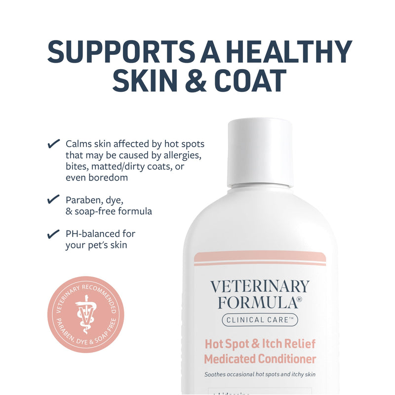 Veterinary Formula Clinical Care Hot Spot & Itch Relief Cat & Dog Medicated Conditioner, 16 oz – Oatmeal Conditions Skin for a Lustrous Coat, Formulated to Help Alleviate Itchy Skin 16 Fl Oz - BeesActive Australia