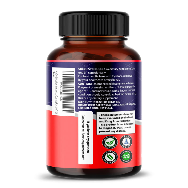 NAD+ 350mg with Trans-Resveratrol, Quercetin & Rhodiola – Cellular Energy, Healthy Aging & Heart Wellness – 90 Capsules – Non-GMO
