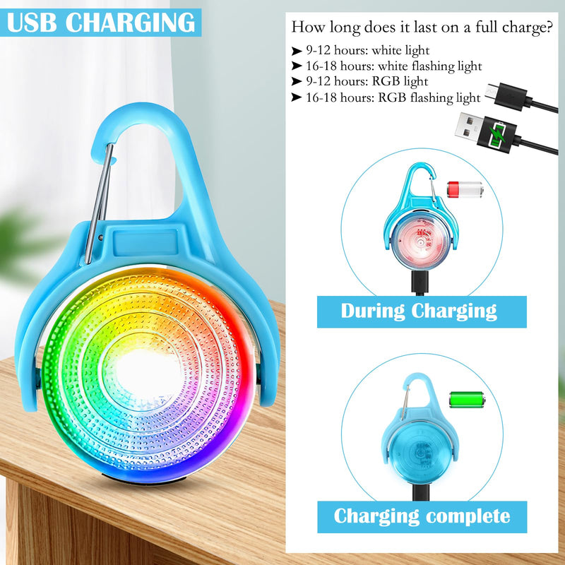 DAWRIS light pendant dog rechargeable (RGB color changing dog light and 4 flashing modes), dog light LED rechargeable, LED flashing light school bag safety light USB rechargeable - BeesActive Australia