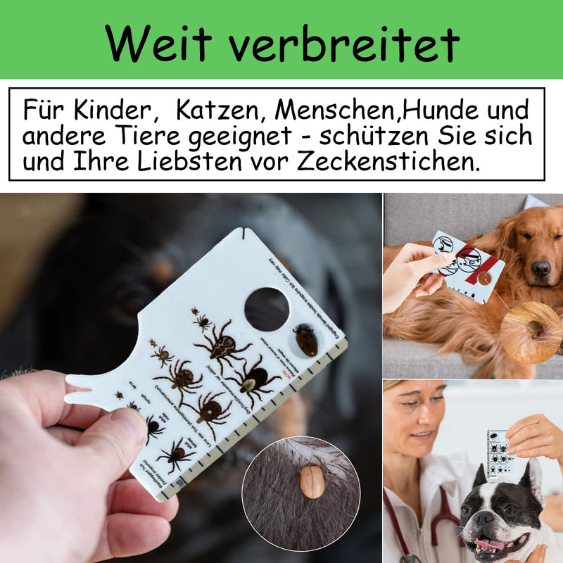 Pack of 2 tick cards with magnifying glass, tick scale card with magnifying glass, quick cleaning of ticks, tick card for people, children, dogs, cats, quickly and gently remove ticks from pets or people - BeesActive Australia