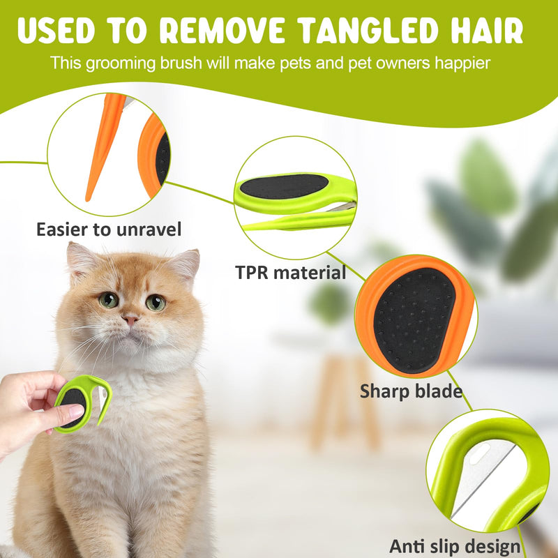 YALiya Pack of 2 Pet Knotting Comb, Cat Detangling Knife, Knotting Comb Pet, Grooming Tool Cat Brush Fur Detangler, for Grooming and Hair Removal of Professional Dogs - BeesActive Australia