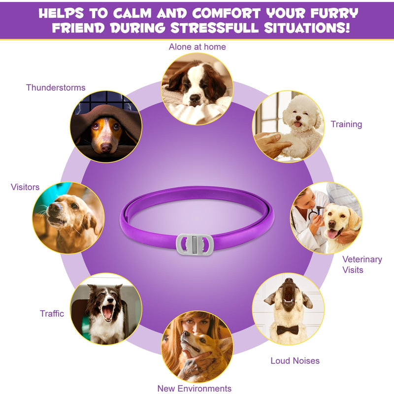 Dog Collar for Dogs 3 Pieces, Adjustable Design Pheromone Embedded Calming Collar for Anxiety, Adaptil for Dogs Collar, Calming Collar for Dogs, 18.9 Inch Collar (Dog) - BeesActive Australia
