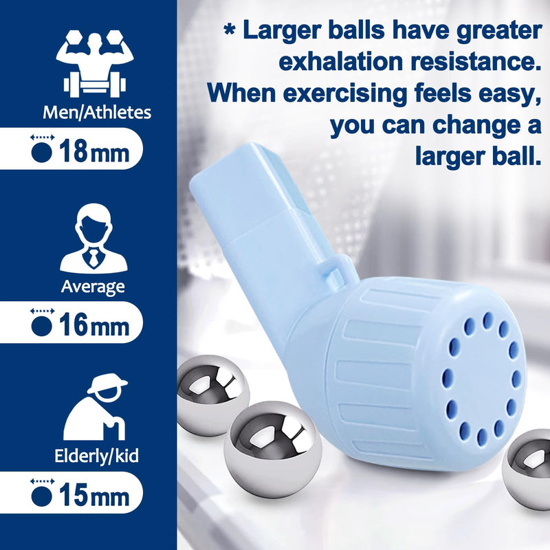 Mucus Clearance and Lung Expansion Device, Flutter Valve Mucus Removal Device, Lung Exerciser Device for Lung Strengthener, Breathing Exercise Device for Lungs (Light Blue) Light Blue - BeesActive Australia