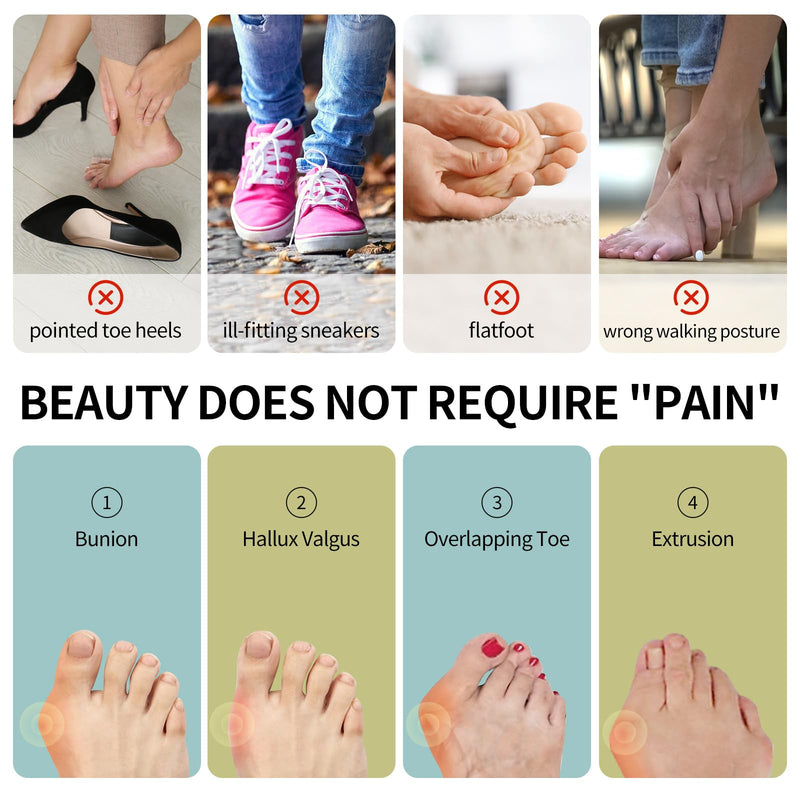 Bunion Corrector for Women & Men ：2-in-1 Adjustable Big Toe Relief Bunion Splints Hammer Toe Straightener，Comfortable, Effective Double Correction，1 set 1 set