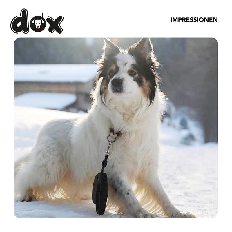 DDOXX Extendable Dog Leash - Stable Reflective Nylon Strips Dog Leash Bite-Resistant - Retractable Leash Break & Lock System - XS (Black) XS | 3m | up to 8 kg black - BeesActive Australia