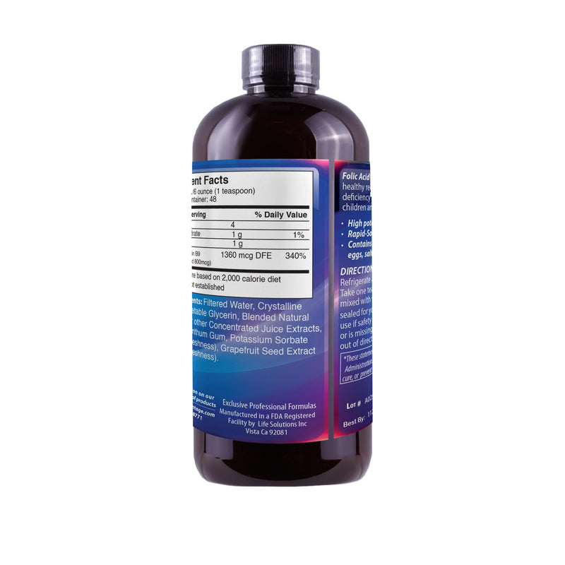 Liquid Folic Acid 800 MCG, 8 oz.