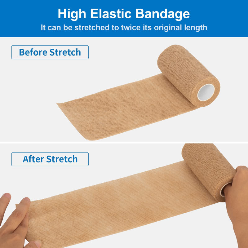 12 Roll Self-Adhesive Bandage 10cm Cohesive Bandage Self-Adhesive Bandage Bandage Elastic Bandage for Fingers, Hand Cohesive Bandage Fixing Bandage Pet Vet Wrap for Horse Dog Bandages (Blue) Blue - BeesActive Australia