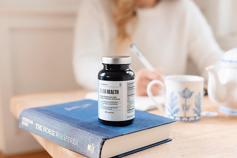 LES Labs GABA Health Supplement for Calm, Relaxation & Sleep, 90 Capsules | Calm, Relaxation, Stress & Sleep Support, GABA, L-Theanine, Magnesium Glycinate, Taurine, Passionflower, Skullcap, Non-GMO