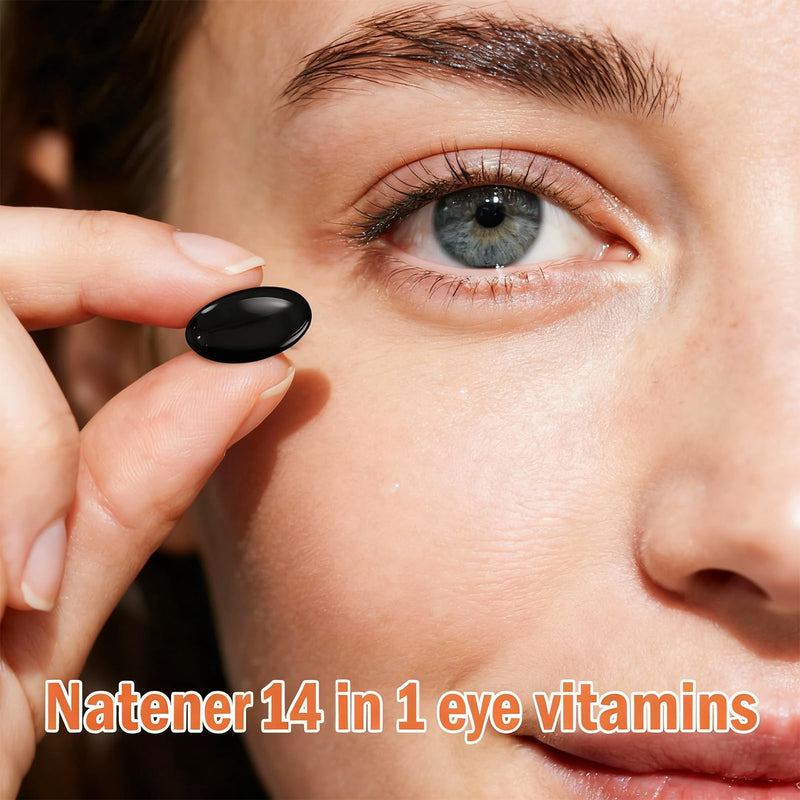 14 in 1 Eye Vitamins, 25mg Lutein, 5mg Zeaxanthin, 24mg Astaxanthin, 800mg Omega-3 & 100mg L-Theanine, Supports Eye Health, Moisture and Comfort*