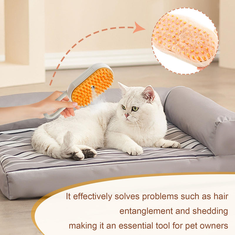 Pack of 2 cat brushes with steam, 3-in-1 steam brush cat, steam cat cleaning brush, multifunctional dog steam brush, self cleaning steamy cat brush, for cats and dogs for hair removal. 2 pieces - BeesActive Australia