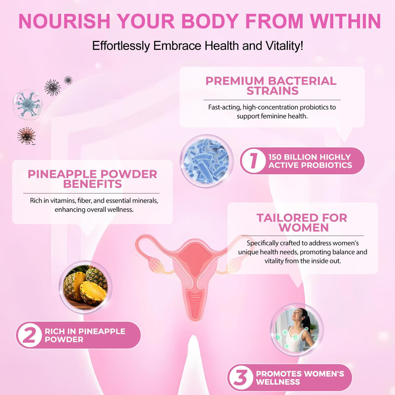 Premium Feminine Balance Gummies,Vital Vaginal Probiotics Source Feminine Gummies,Probiotic Gummies for Prenatal & Postnatal Women - Probiotics for Digestion, pH Balance, Gut Health, Immune Support 1 Count (Pack of 60)