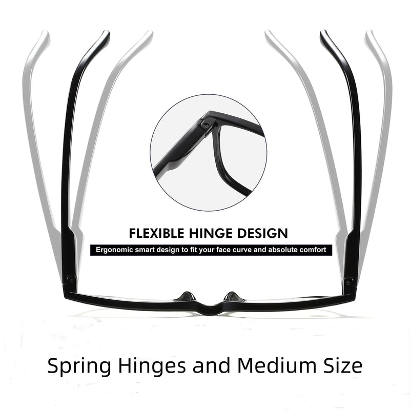 Przene 4 Pack Blue Light Blocking Reading Glasses,Readers for Women and Men with Spring Hinge Mixed Color-c7 2.0 x