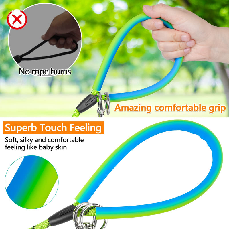 NTR 15FT Training Leash for Dogs, Nylon Rope Dog Leash with 2 Swivel Hooks and Comfortable Padded Handle, Cat Puppy Leash Lead for Small Medium Large Dogs Training, Playing, Camping, or Backyard 15ft*1/3" Green - BeesActive Australia