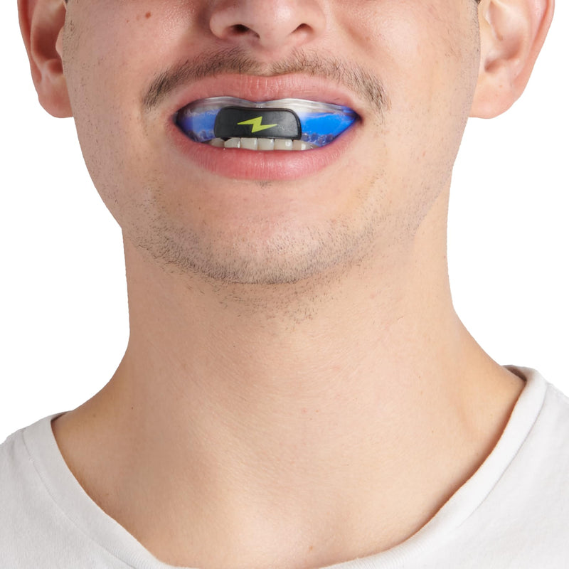 Zone Mouthguard Sports Mouth Piece Starter Kit - Custom-Fit Mouth Piece, Replacement Putty, & Carry Case. Custom fit in Minutes. M.O.R.A. Technology. No Boil, No Pain for Adults (Blue) Adult Blue