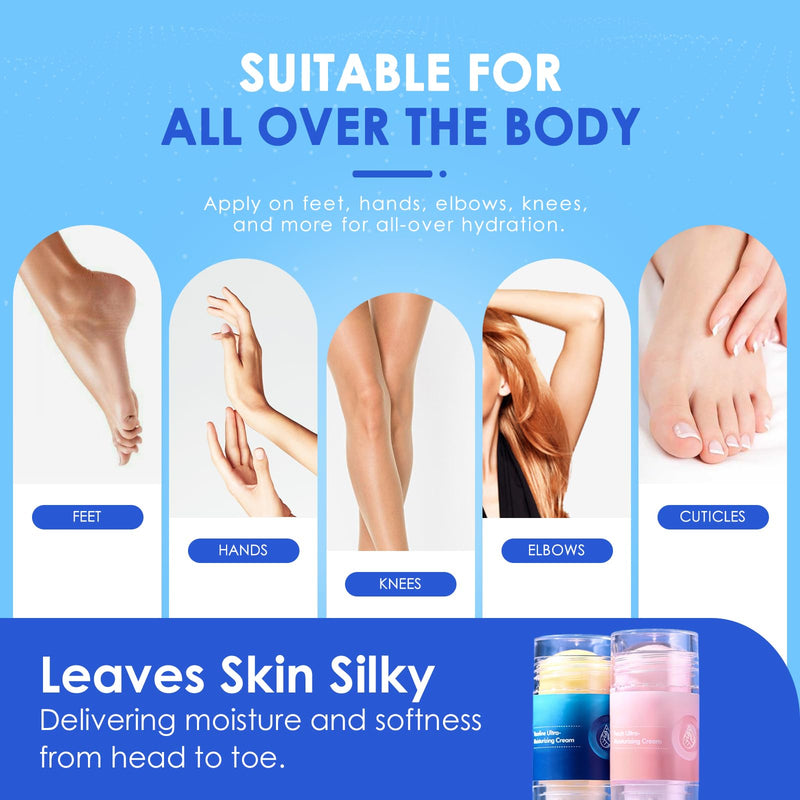 Crack Feet Prevention Stick (2-Pack) | Moisturizing Heel Balm & Foot Balm Stick for Dry, Cracked Feet | Anti-Crack Foot Cream Sticks for Softening, Nourishing, Smoothing Rough Heels & Dry Skin