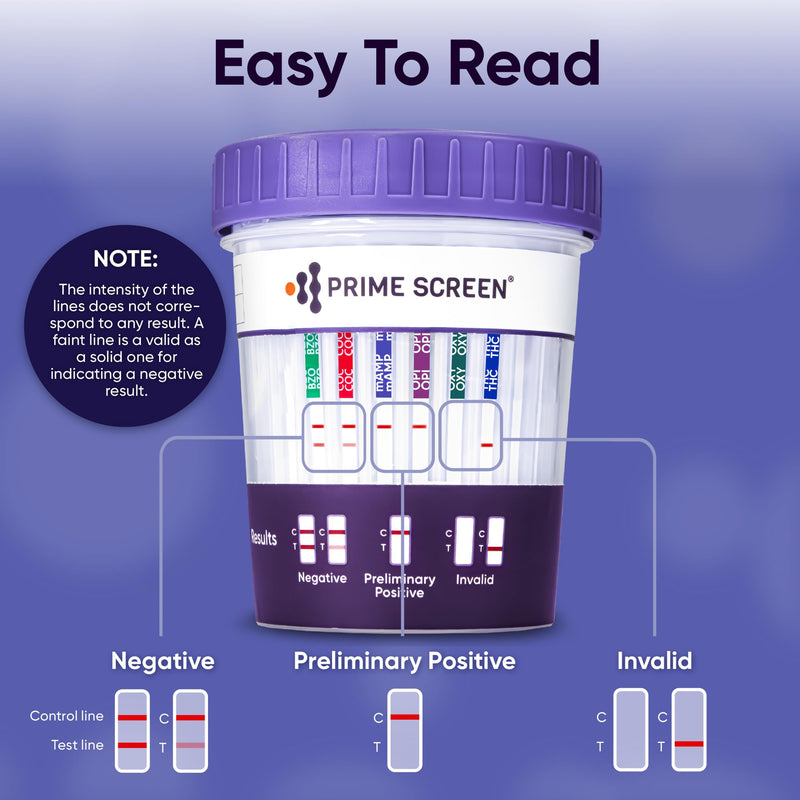 [5 Pack] Prime Screen Multi Drug Urine Test Cup -6 Panel (BZO,COC,mAMP,OPI, OXY,THC) C-CUP-TDOA-564 5 - BeesActive Australia