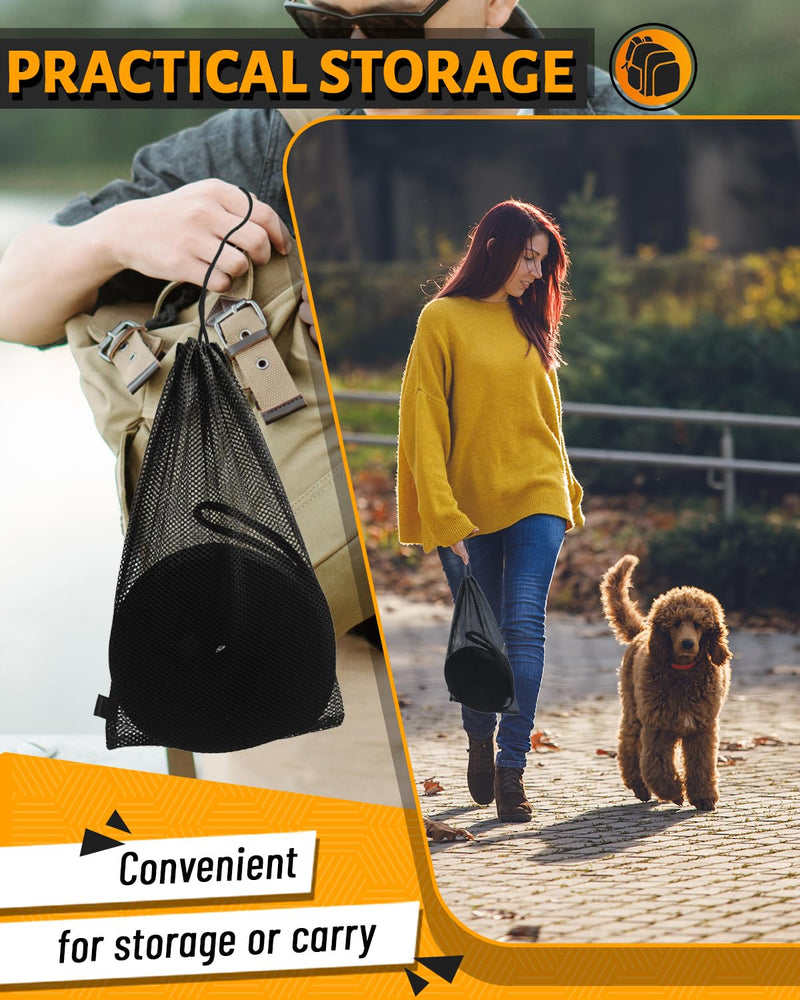 Looxmeer drag leash for dogs, 3m 5m 7m 10m 15m 20m 25m 30m robust dog leash training leash with storage bag, hand strap and D-carabiner black - BeesActive Australia