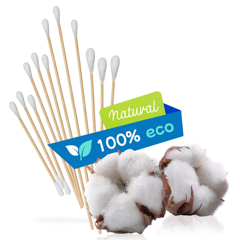 Kosmetex 100x ear cleaning for dogs, 15 cm, wide 1 cm thick cotton head, cotton buds long large head, ear cleaner ear cleaning sticks for pets, dogs, cats L - 15 cm - BeesActive Australia