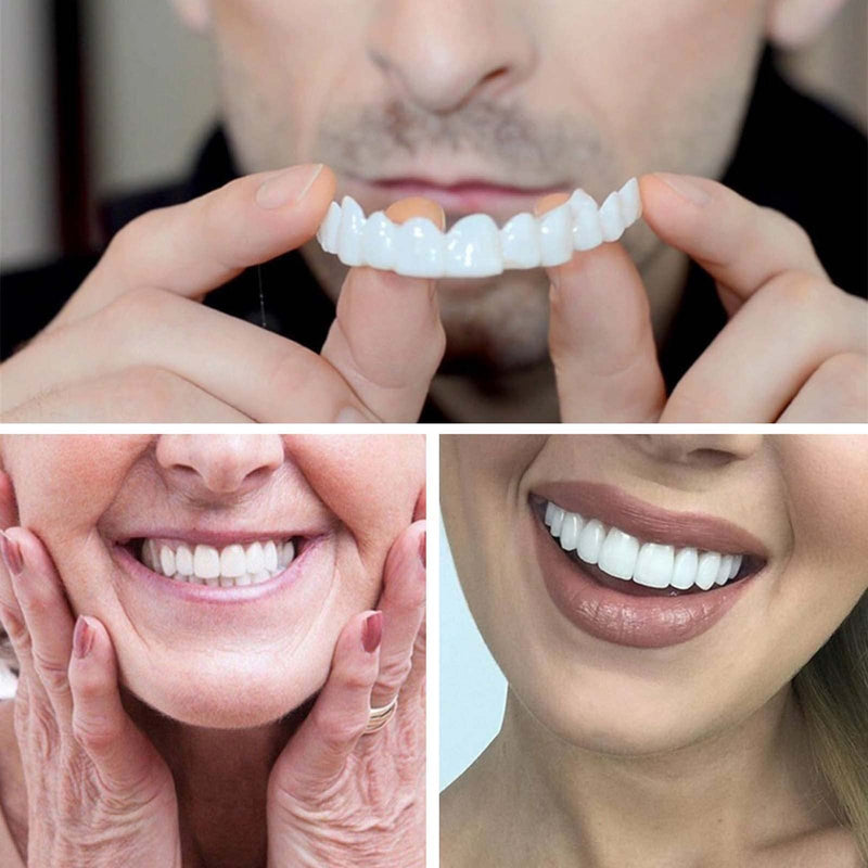 Fake Teeth Denture Teeth Temporary Snap On Veneers Cover The Imperfect Teeth Fix Confident Smile - BeesActive Australia
