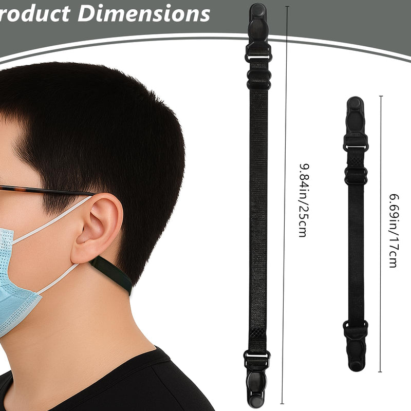 Mask Ear Saver Straps Set of 12 ‚Äì Adjustable Face Mask Extender Holders for Ears, Elastic Back-of-Head Mask Clips for Adults & Kids - BeesActive Australia