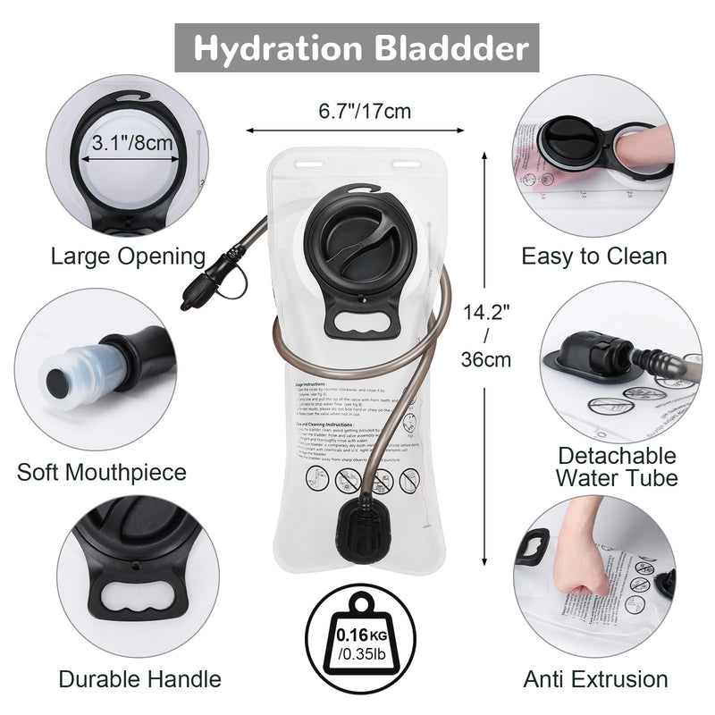 Hydro Pack Running Vest for Men Women, Hydration Backpack with 2L Water Badder, Lightweight Water Vest grey