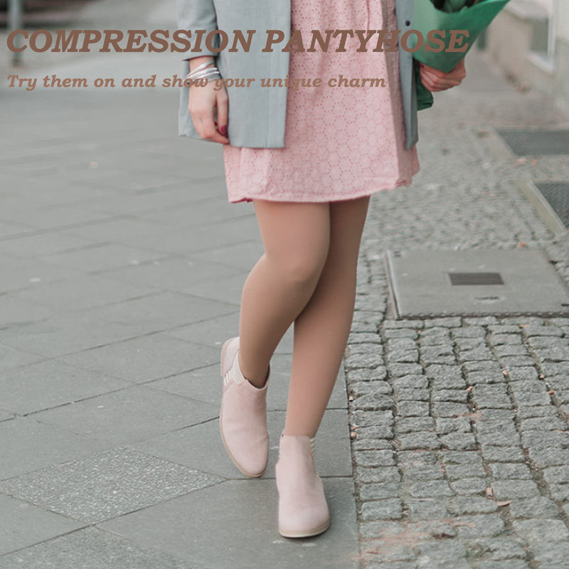 8-15mmHg Medical Compression Pantyhose for Women Graduated Support Hose Leggings Tight for Varicose Veins Large-XL-Large Beige - BeesActive Australia