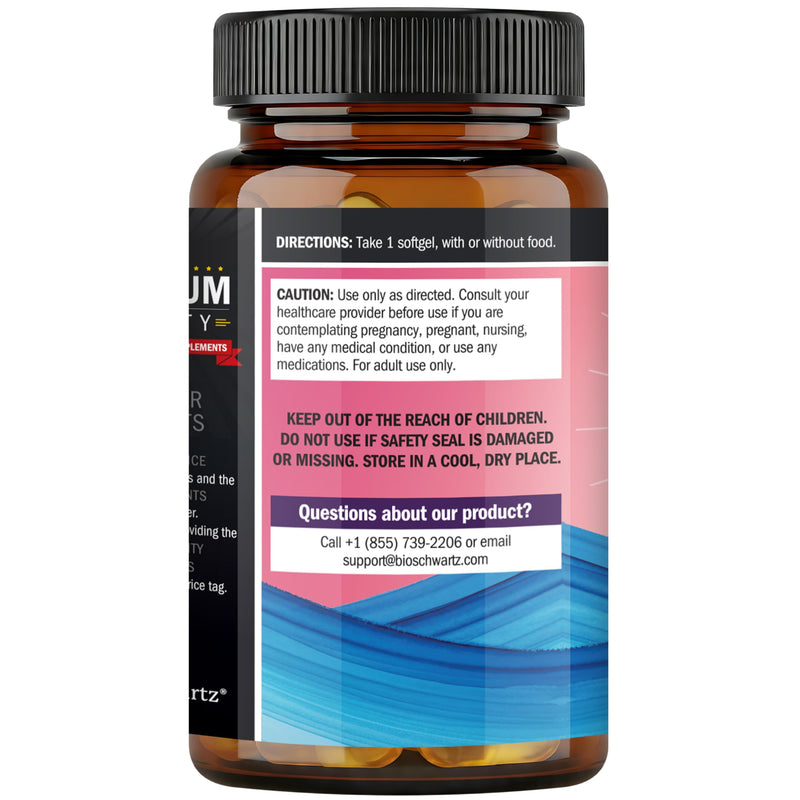 Fish Oil Omega 3 Supplement for Women - 60 Softgels, 60 Day Supply | 600mg Omega 3 EPA + DHA, Evening Primrose Oil, Vitamin D & E - Healthy Skin, Hormone Balance & Heart Health Support 60 Count (Pack of 1)