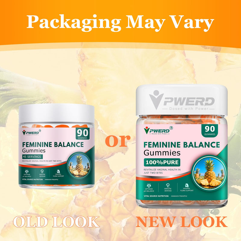 180 Count Feminine Balance Pineapple Vaginal Gummies for Women Ph，Premium Her Plus Nutrition Feminine Vaginal Probiotics Pineapple Balance Gummies for Women 90 Count (Pack of 2)