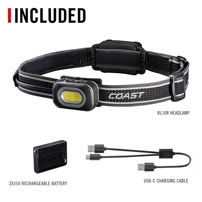 Coast RL10R 750 Lumen Rechargeable LED Headlamp with Variable Light Control and Rear Safety Signal - BeesActive Australia