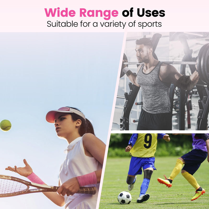 3rd Gen Hot Pink Pre Wrap Athletic, 4 Pack Prewrap Athletic Tape for Hair Soccer, Sports Pre-Wrap Headbands Foam Underwrap Bandage