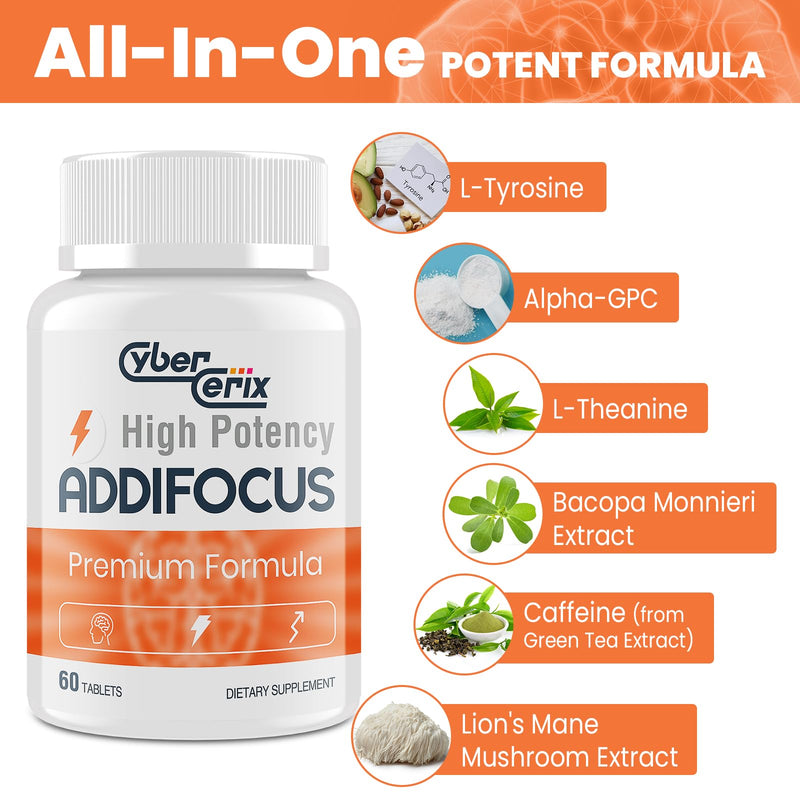 17-in-1 Brain Supplement for Memory and Focus - Nootropic Brain Supplement for Concentration, Clarity, Energy & Focus - Natural Caffeine Blend with Vitamins, Amino Acids & Herbal Extracts - 60 Tablets 60 Count (Pack of 1)