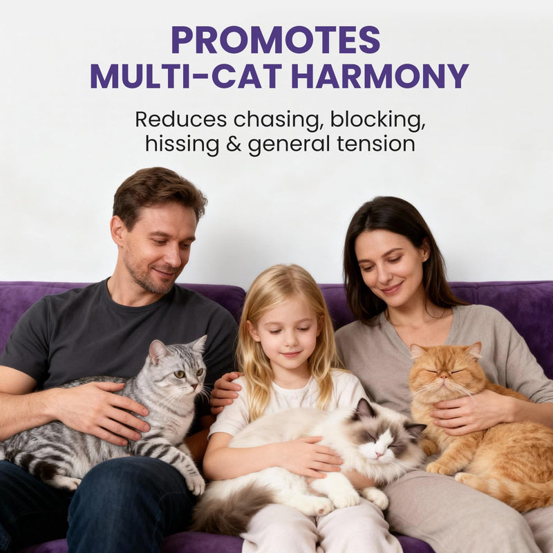 Cat Calming Pheromone Diffuser for Multi-Cat Household: 30-Day Real Lifespan - 90 Heating Cycles - Odorless - 98% Lasts as Claimed - Save 50% Cost - Reduces Fighting/Spraying - Leak-Free | Stops spraying & scratching naturally, safe low-heat, no oily r...