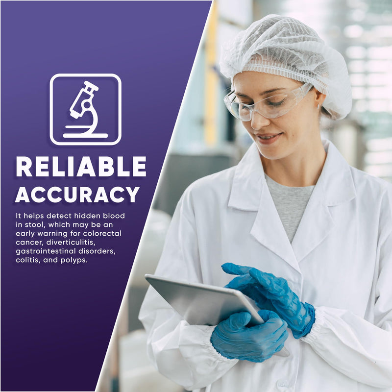 WELLlife iFOB Immunochemical Fecal Occult Blood Test, Colorectal Cancer Screening Test 2 Tests FOB Test for Home Result in 10 Minutes Occult Blood Stool Test 2T