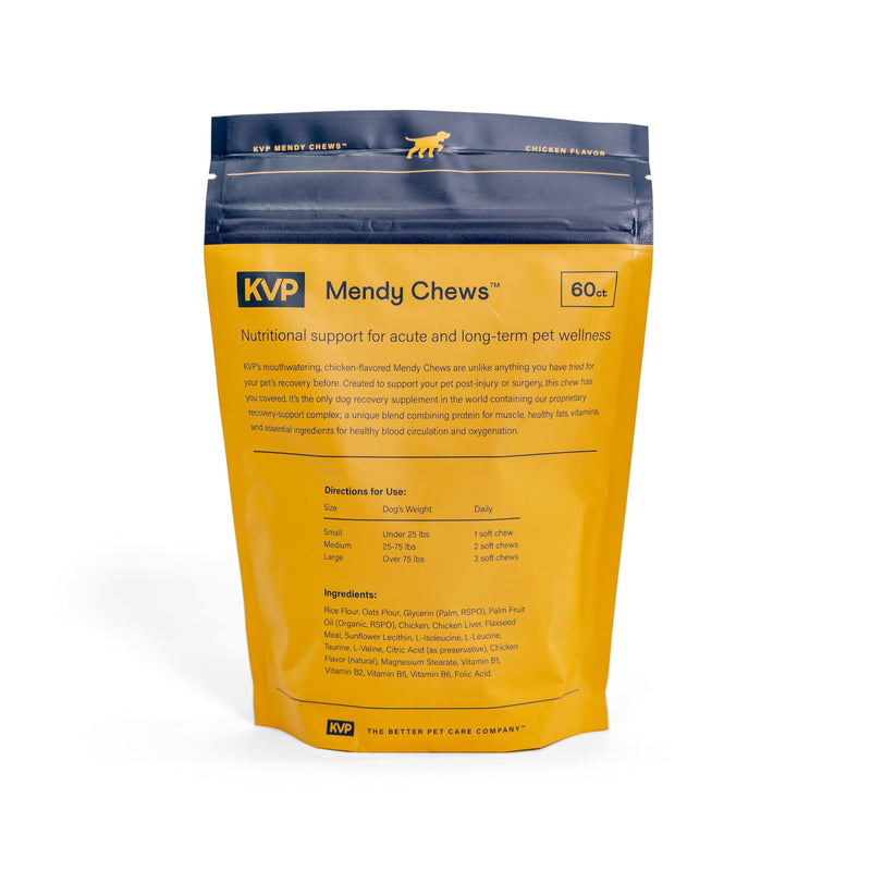 KVP Mendy Chews Multivitamin Treats for Dogs - Joint Support + Muscle Recovery - Recovery and Wellness Chew - Chicken Flavor - 60 Count - PawsPlanet Australia