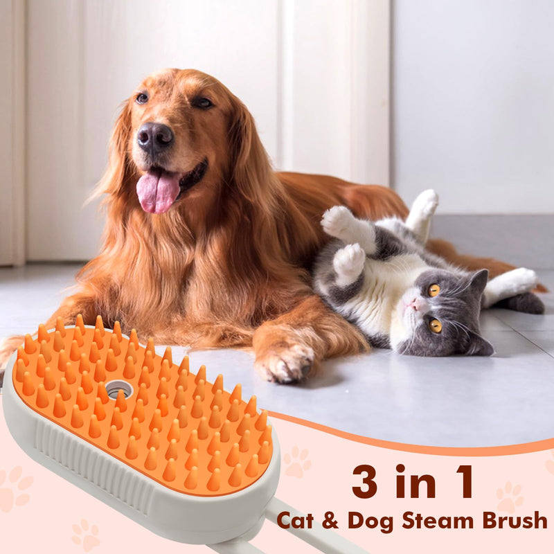 Cloud Care Cat Brush, Cat Steam Brush for Shedding, 3-In-1 Self-Cleaning Pet Steam Brush With 360° Rotating Arm for Long and Short Hair Cats and Dogs Grooming Supplies - BeesActive Australia