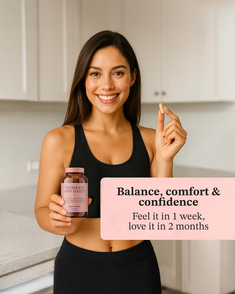 Vitamin Bounty Women's Pro-Daily Probiotic - Supports Vaginal, Digestive & pH Balance, 10 Billion CFUs, 5 Strains + Cranberry - 2 Pack of 60 Capsules 60 Count (Pack of 2)