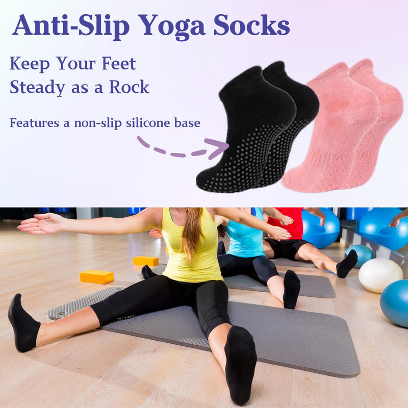 Pilates Bands Set for Women, Home Workout Pilates Equipment with Resistance Bands, Pilates Mini Bag, Pilates Starter Kit for Strength, Toning and Flexibility, Cooling Towel, and Yoga Socks Included