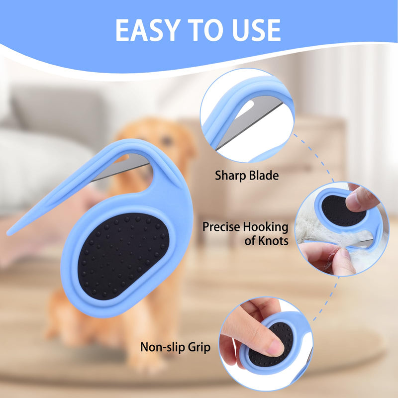 VINEST Pack of 2 de-matting knives for cats, massage grooming knives for long-haired pets, de-matting comb for dogs, pet knot opener with steel blades, cat comb for removing hair knots - BeesActive Australia