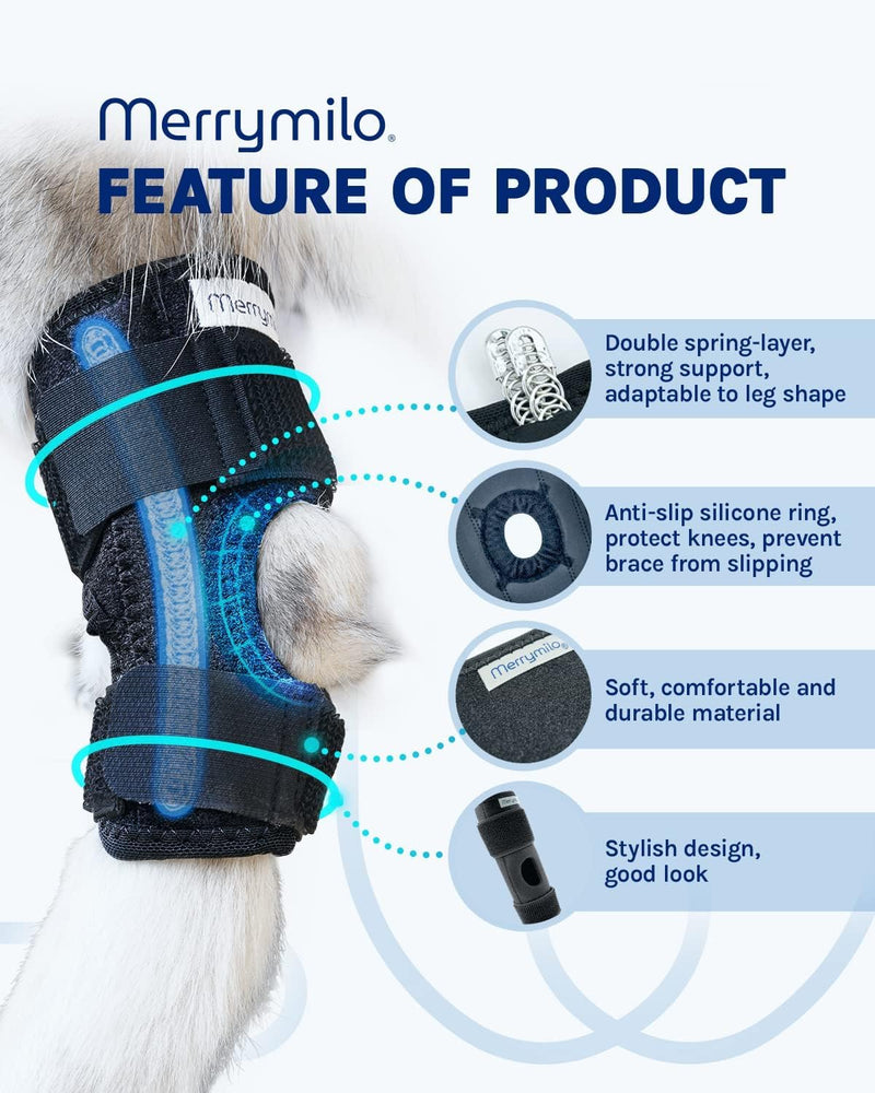 Dog Leg Brace for Rear Hock & Ankle, Canine Hind Leg Joint Compression Wrap for Torn ACL & CCL, Injury and Sprain Protection, Wound Care and Loss of Stability 1 Pair, Size: Large Size: Large(2 Pack) black