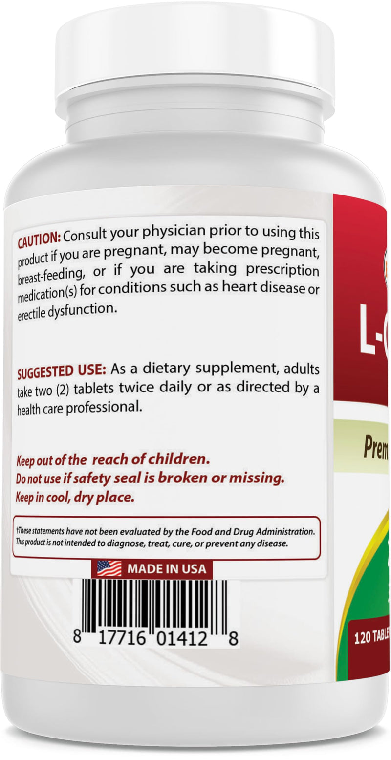 Best Naturals L-Citrulline 2000mg/Serving - Non-GMO - Gluten Free - 120 Tablets (120 Count (Pack of 1)) 120 Count (Pack of 1)