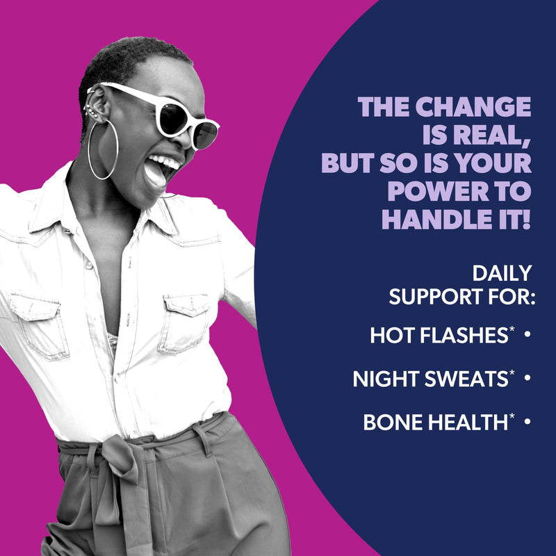 AZO Daily Menopause Relief + Vitamin D for Women 30 Count | Hot Flash and Night Sweats Menopause Relief*, Clinically Studied Genistein, 1000 IU Vitamin D, Hormone-Free, 1 Capsule Daily