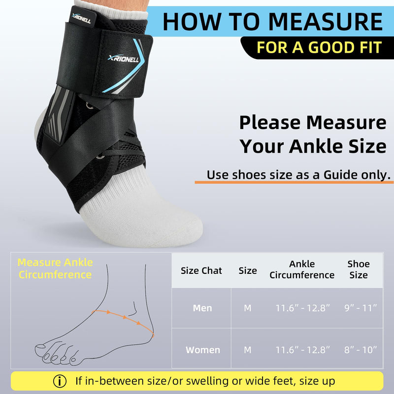 2 Pack Quick Lace Up Ankle Brace for Women & Men,Slim Fit Ankle Support Brace with Side Stabilizing Pads,Adjustable & Breathable Ankle Support for Basketball Volleyball Sports, M - BeesActive Australia