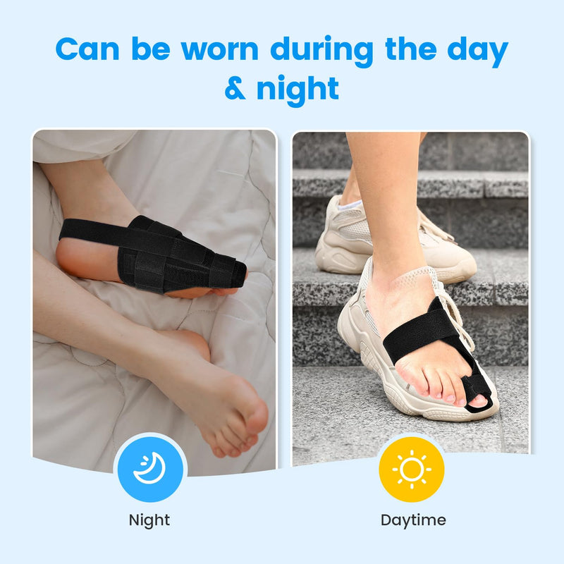 Broken Big Toe Splint Brace, Fracture Big Toe Protector for Dislocations, Injuries, Sprains, Support with 2 Stainless Steel Plate - Right black - BeesActive Australia