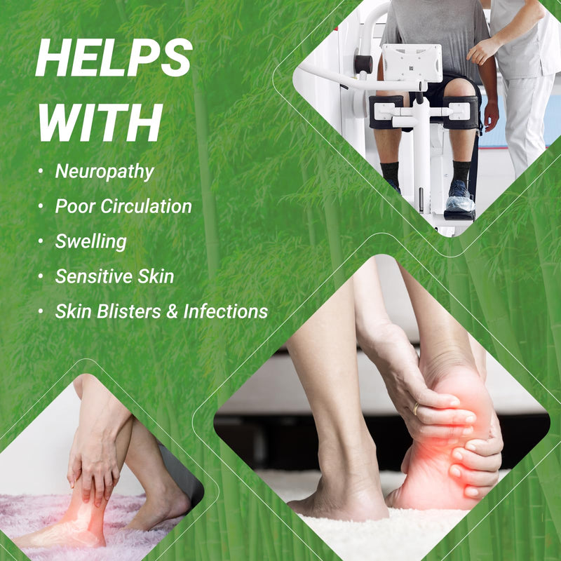 CaiDieNu Non Slip Diabetic Ankle Socks: Bamboo Viscose Non Binding Hospital Socks with Grip for Women Men Elderly Edema 9-11 Multicolor