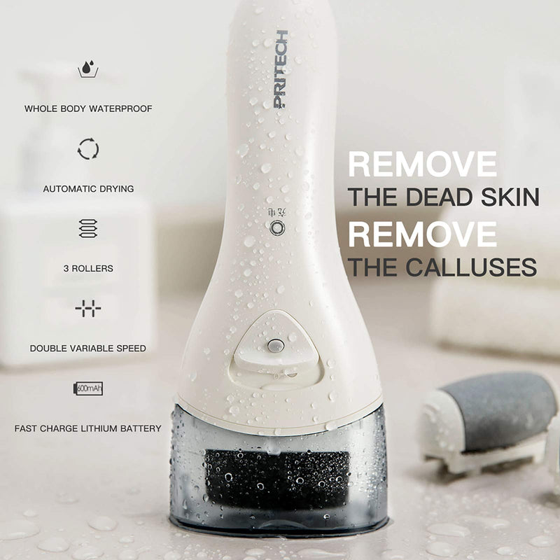 Electric Feet Callus Removers Rechargeable,Portable Electronic Foot File Pedicure Tools, Electric Callus Remover Kit,Professional Pedi Feet Care Perfect for Dead,Hard Cracked Dry Skin 001-white - BeesActive Australia