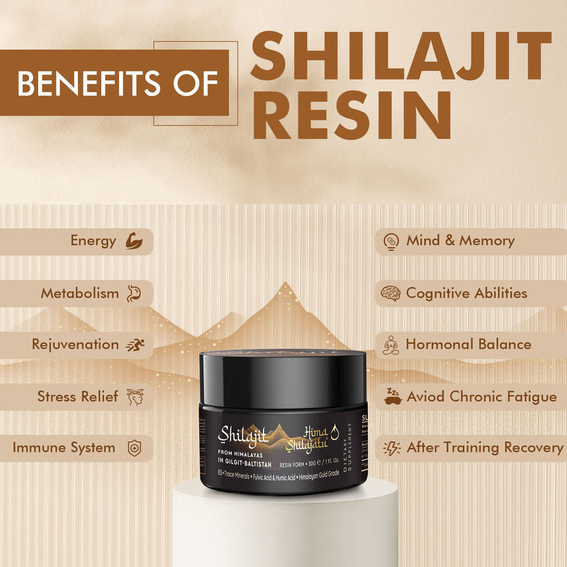 Shilajit Purest Himalayan Shilajit Resin - Gold Grade 100% Pure Shilajit with Fulvic Acid & 85+ Trace Minerals Complex for Energy & Immune Support, 30 Grams (2 Months Supply) 1 Fl Oz (Pack of 1) - BeesActive Australia