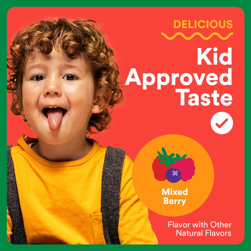 SmartyPants Kids Fiber & Veggies: Prebiotic Fiber Gummies for Kids, Fiber Supplement with Inulin, Organic Green Veggie Blend, Vegan, Gluten Free, Mixed Berry Flavor, 60 Count (30 Day Supply) Fiber + Veggies 60 Count (Pack of 1) - BeesActive Australia