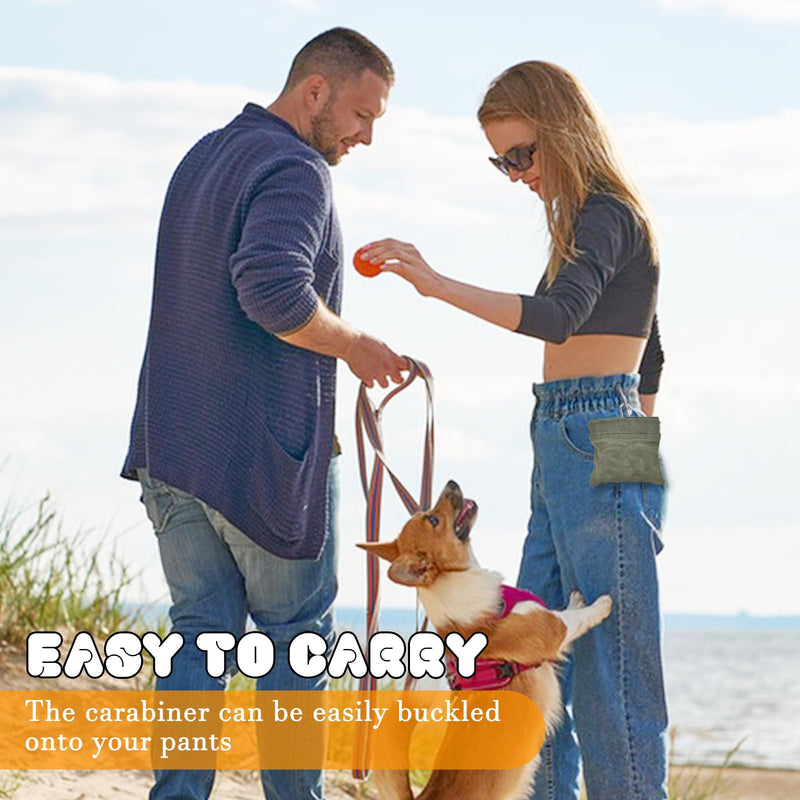 CONLI Dog Treat Pouch Portable Treat Pouches for Pet Training, Dog Training Treat Pouch with Carabiner, Auto Closing Pet Feed Snack Reward Pocket for Pet Travel or Outdoor Use Green - BeesActive Australia