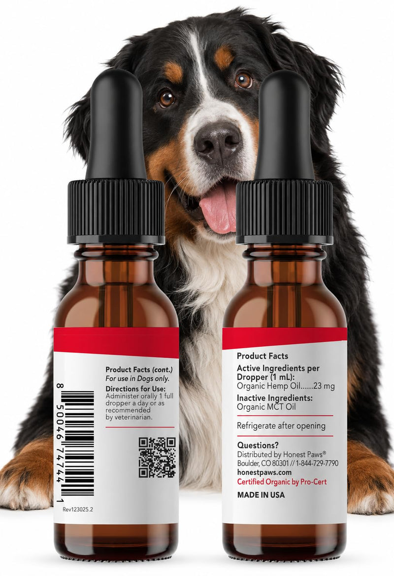 Honest Paws Hemp Oil for Dogs - Natural Hemp Seed Oil Drops Rich in Omega 3 6 9 - May Help Support Calm Behavior, Physical Comfort & Overall Wellness - Made in USA Level 3