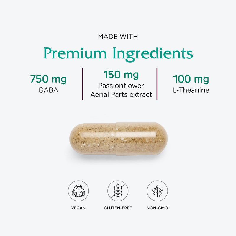 Vitanica, GABA Ease, Calming Support, Vegan, 60 Capsules